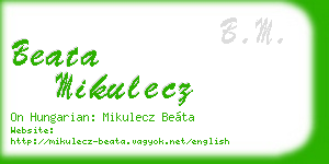 beata mikulecz business card